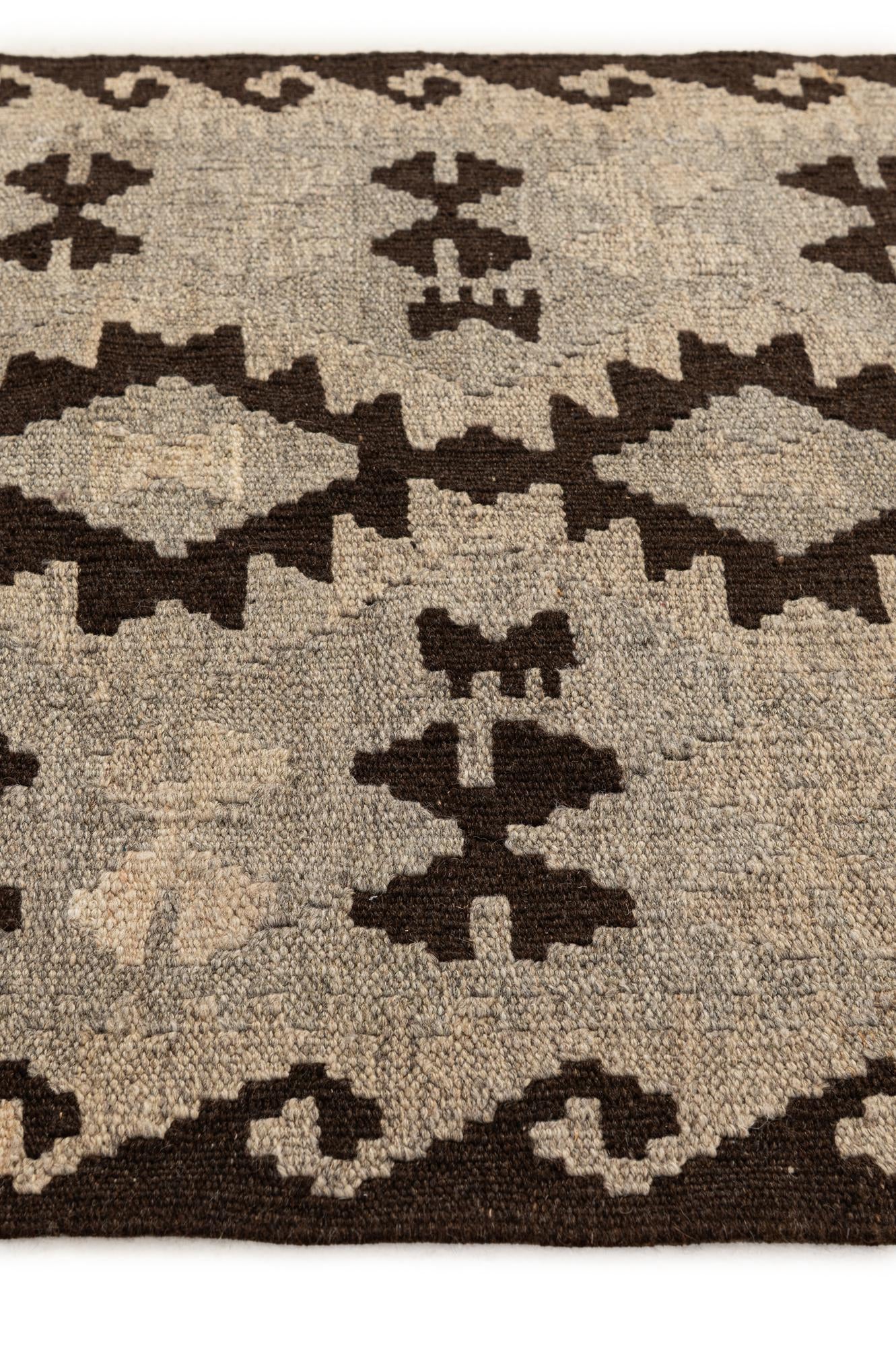 2' 7 x 3' 11 Hand Woven Kilim Maymana Wool Rug