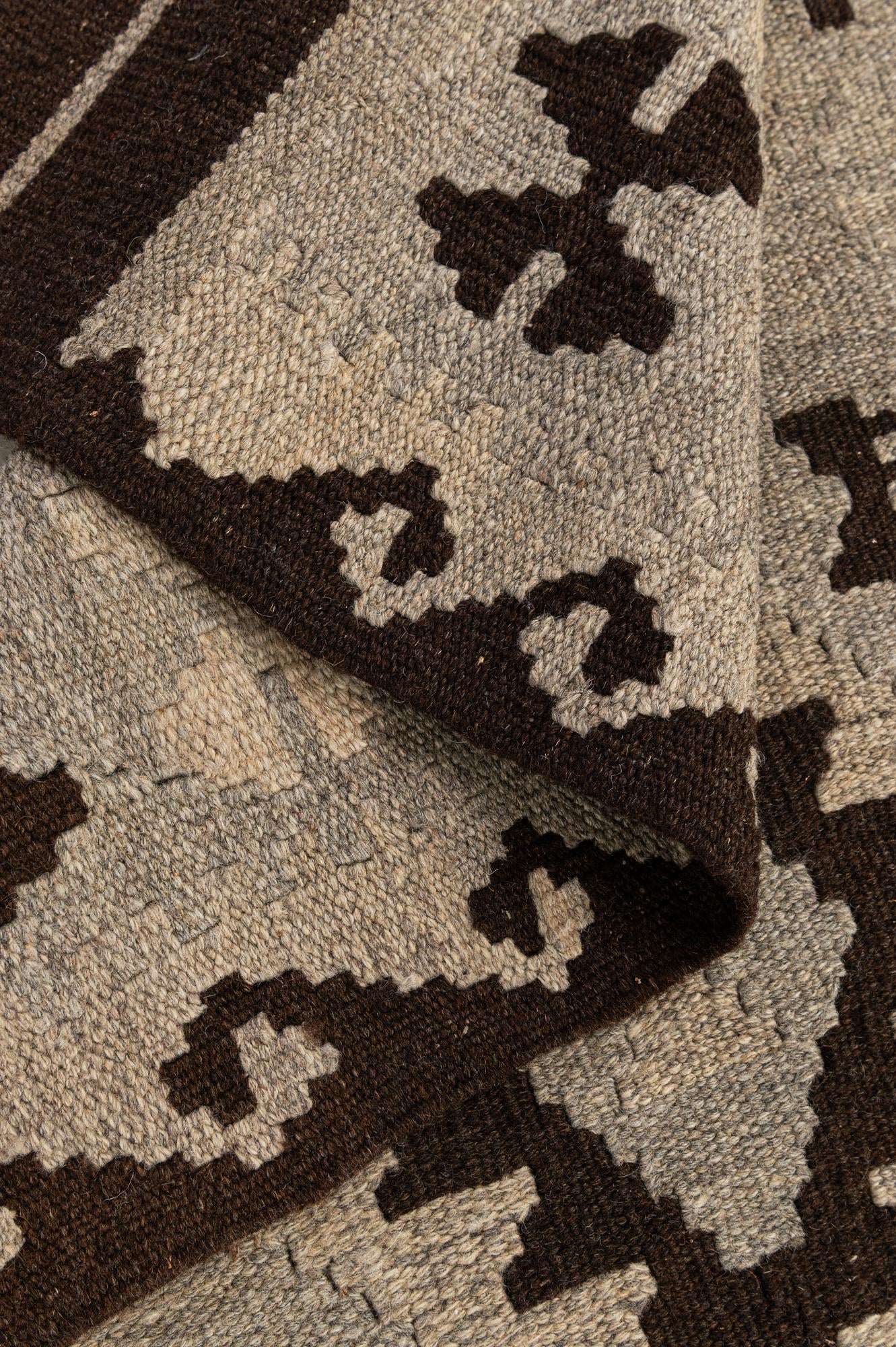 2' 7 x 3' 11 Hand Woven Kilim Maymana Wool Rug