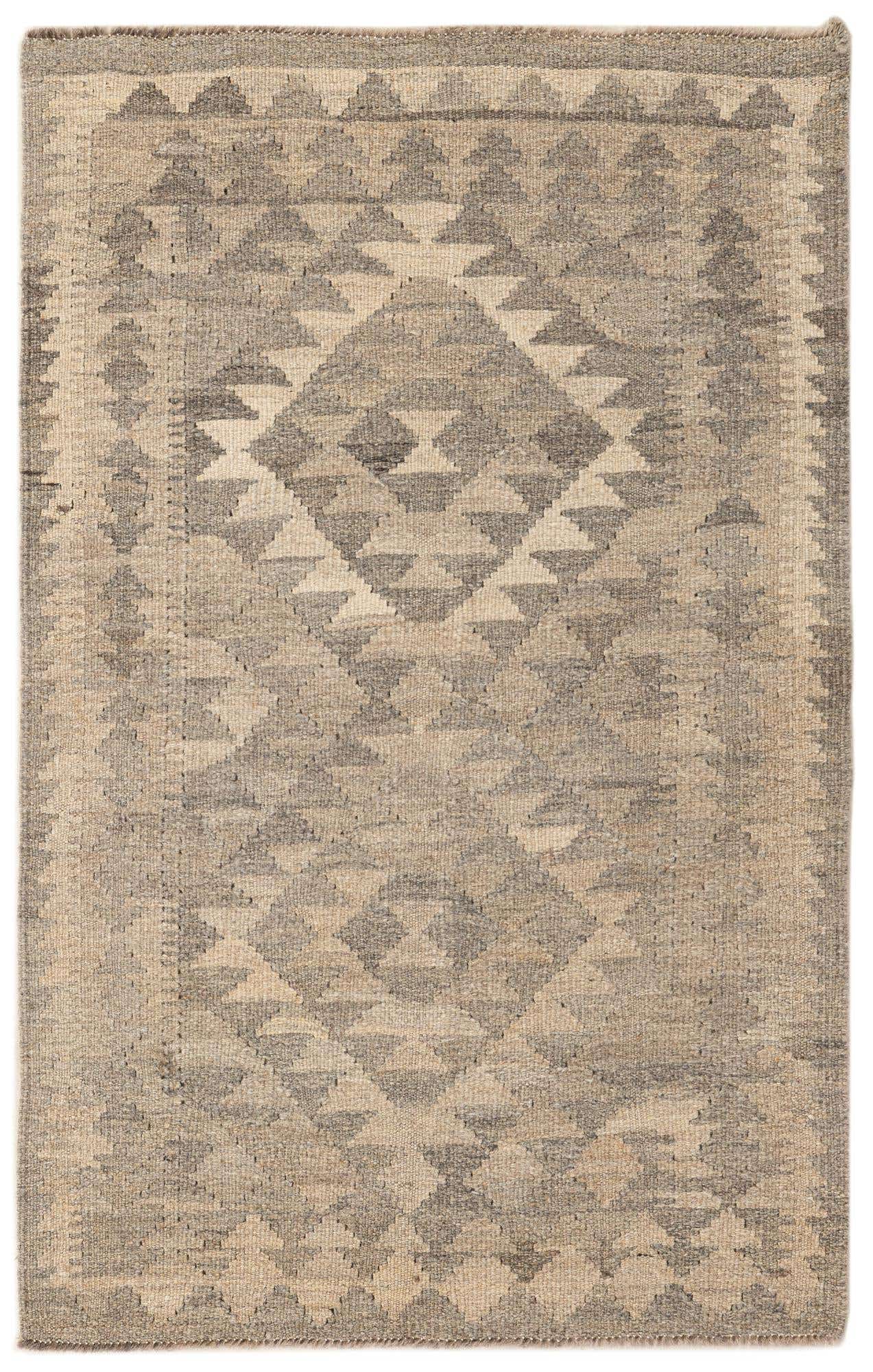 2' 6 x 4' 2 Hand Woven Kilim Maymana Wool Rug