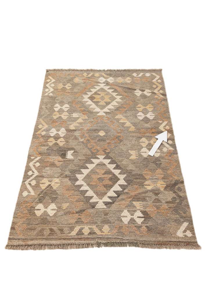 3' 2 x 5' Hand Woven Kilim Maymana Wool Rug