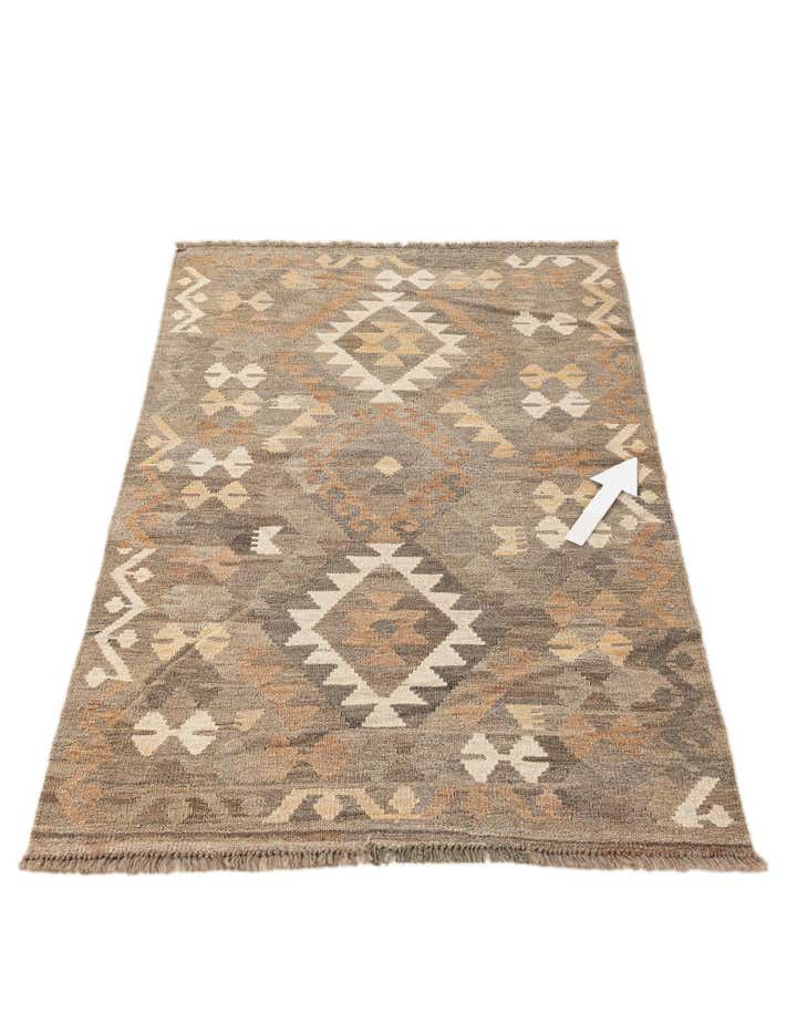 3' 2 x 5' Hand Woven Kilim Maymana Wool Rug