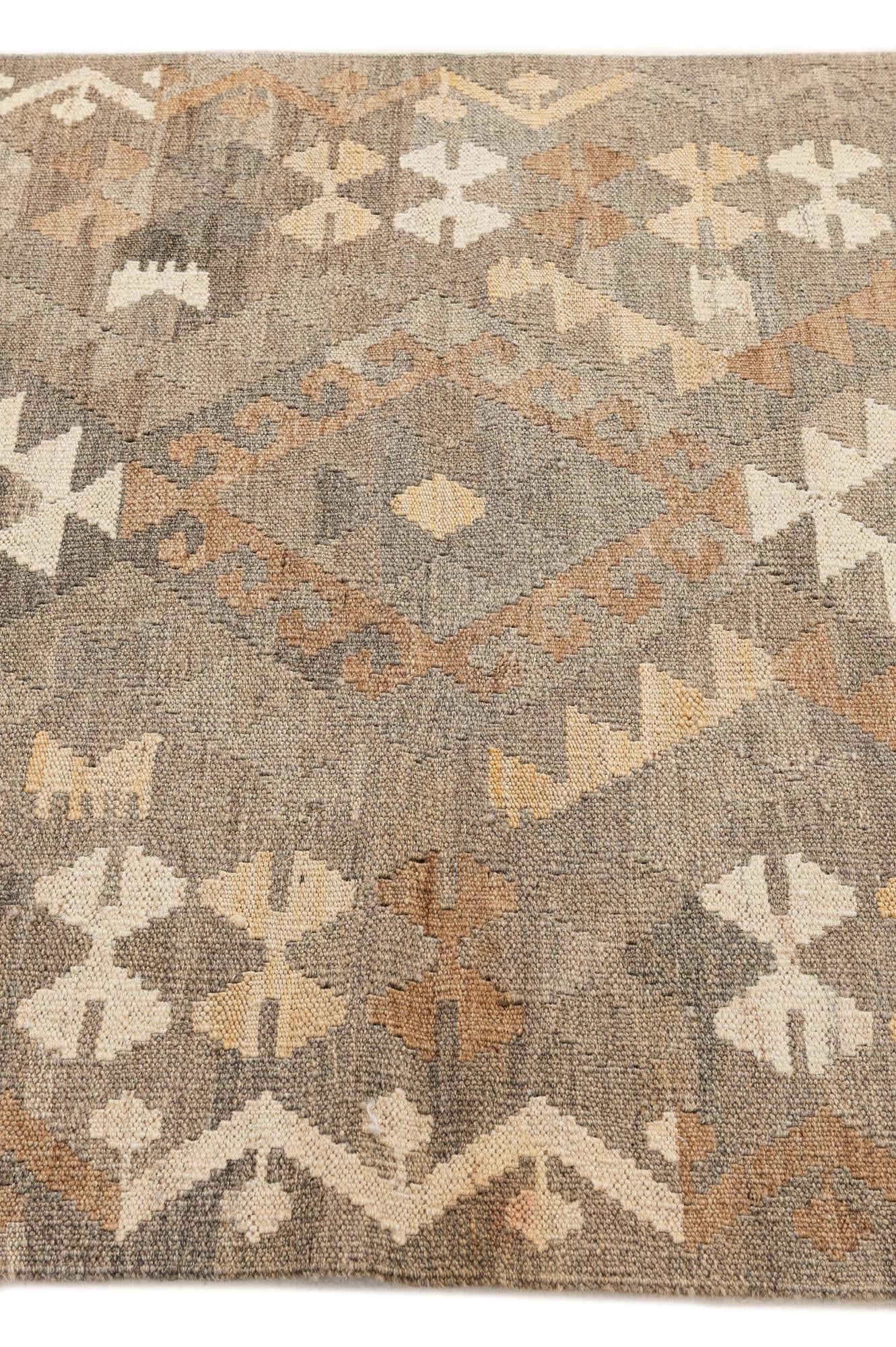 3' 2 x 5' Hand Woven Kilim Maymana Wool Rug