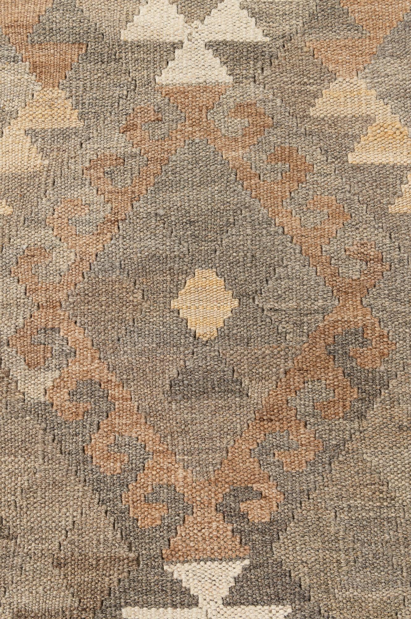 3' 2 x 5' Hand Woven Kilim Maymana Wool Rug