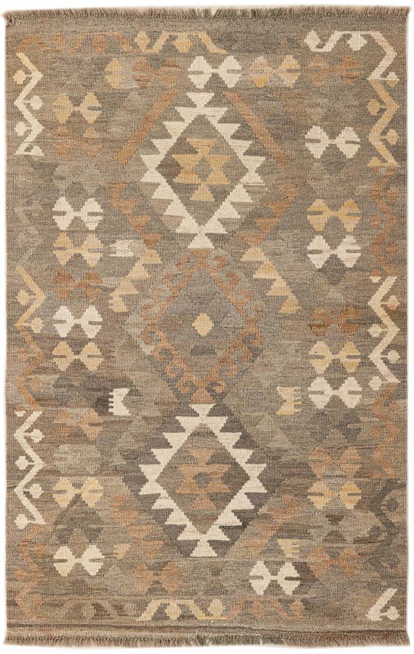 Detail image of 3' 2 x 5' Hand Woven Kilim Maymana Wool Rug
