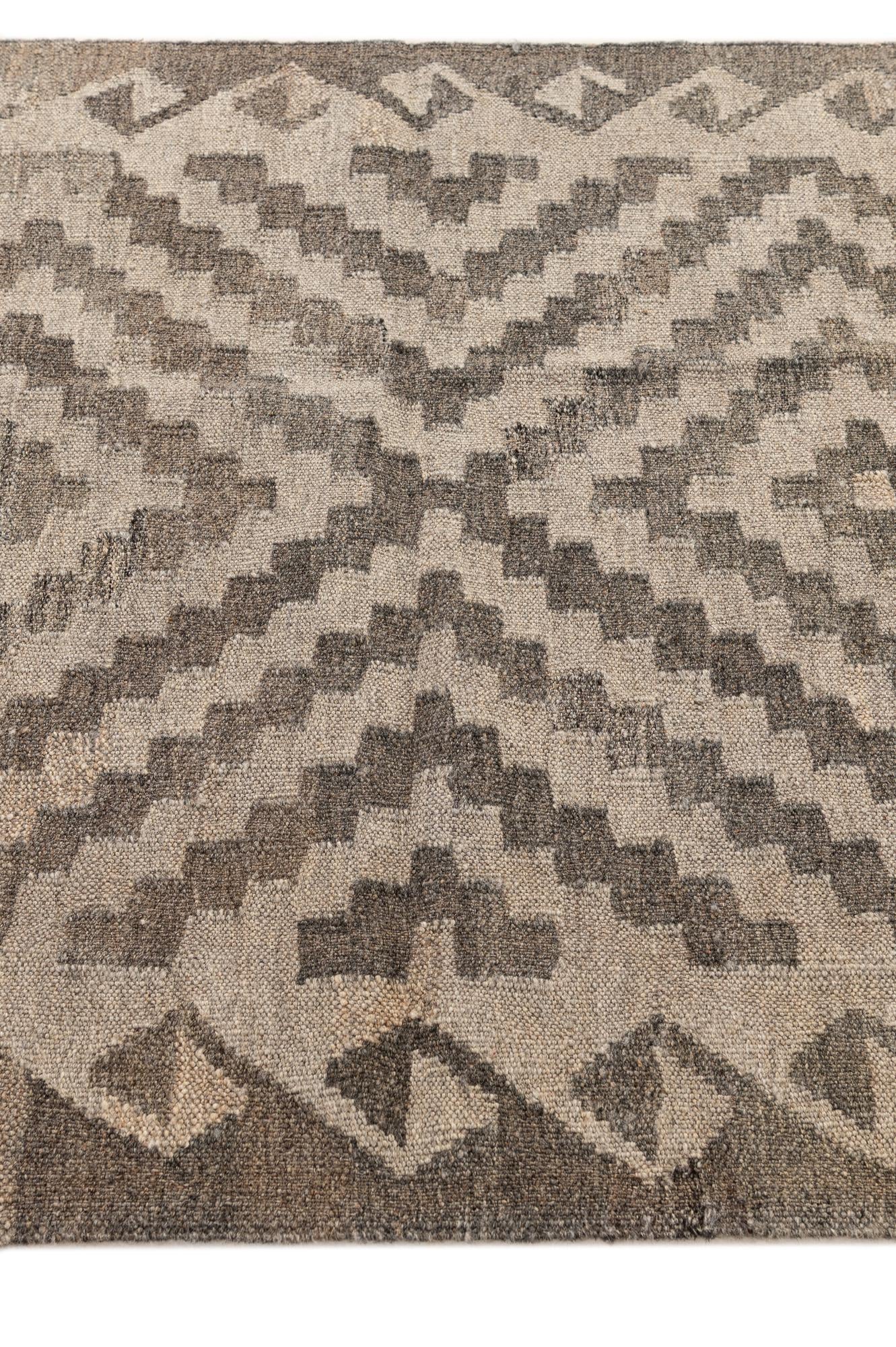 3' 2 x 5' 2 Hand Woven Kilim Maymana Wool Rug