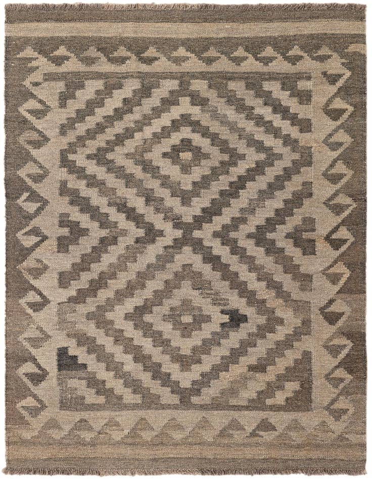 Detail image of 3' 2 x 5' 2 Hand Woven Kilim Maymana Wool Rug