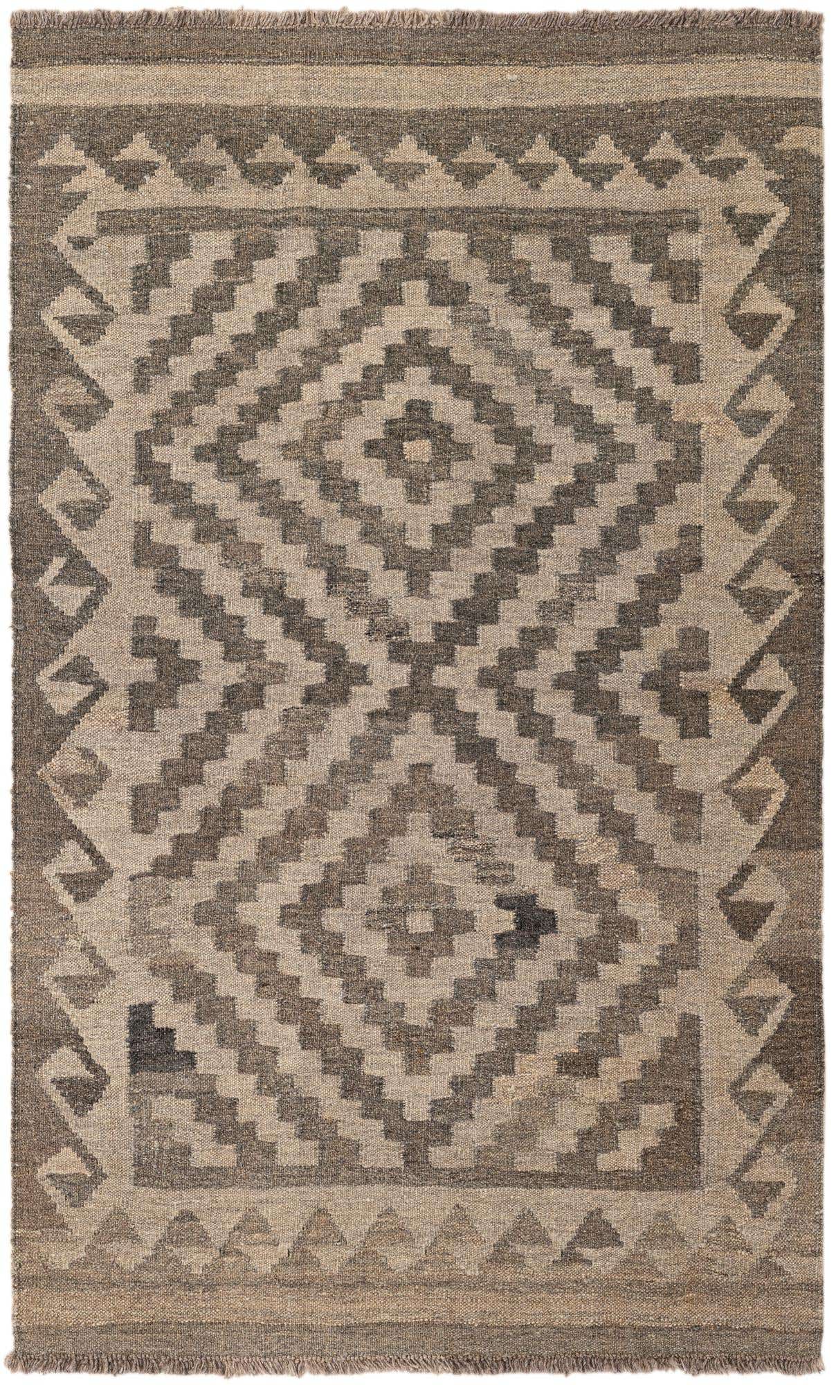3' 2 x 5' 2 Hand Woven Kilim Maymana Wool Rug