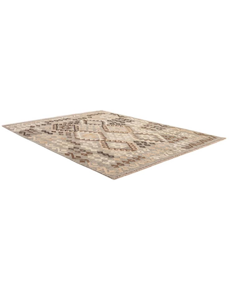Detail image of 5' 2 x 6' 6 Hand Woven Kilim Maymana Wool Rug