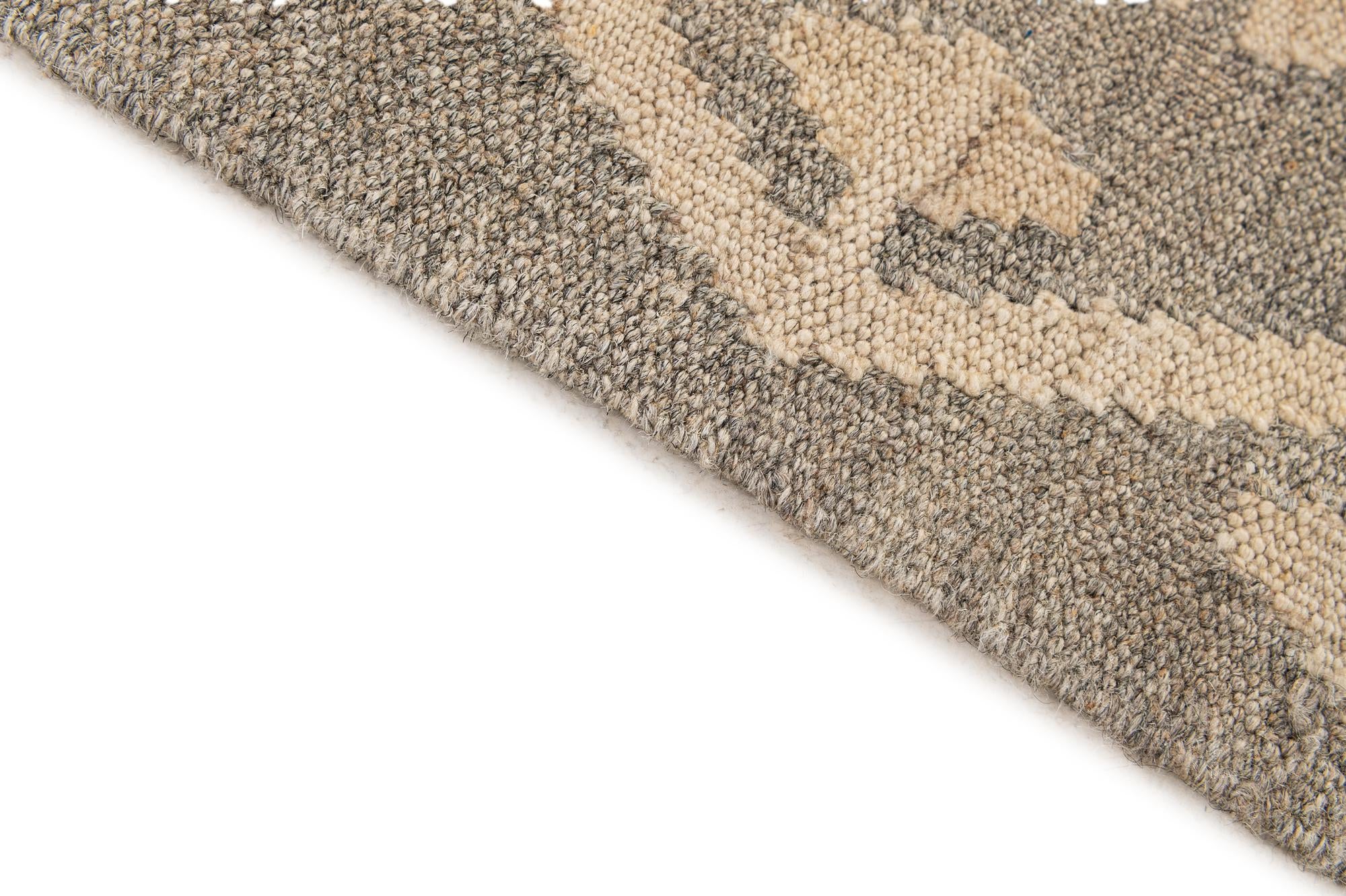 5' 2 x 6' 6 Hand Woven Kilim Maymana Wool Rug