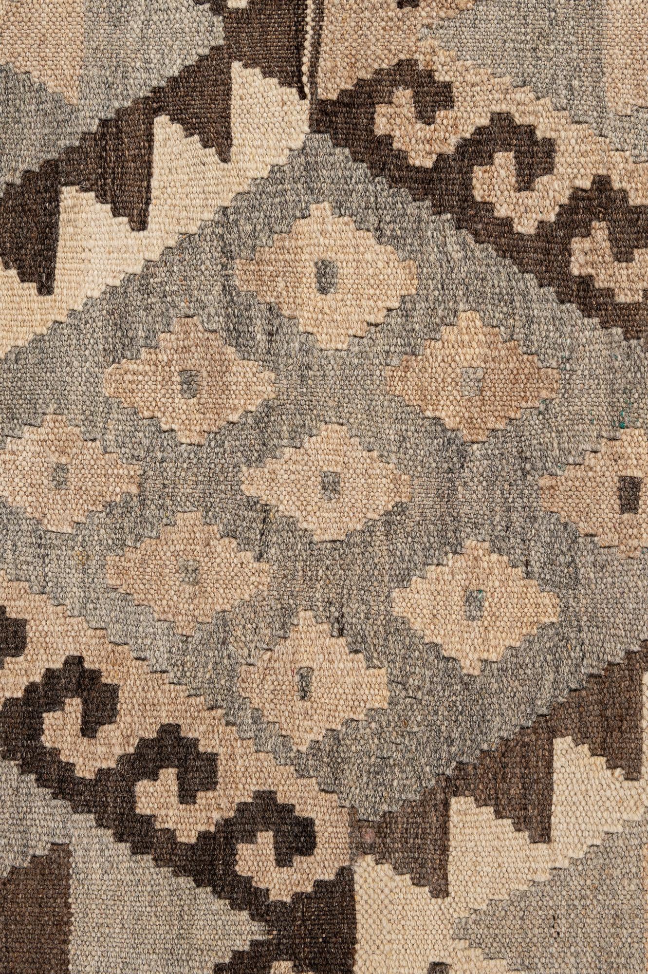5' 2 x 6' 6 Hand Woven Kilim Maymana Wool Rug