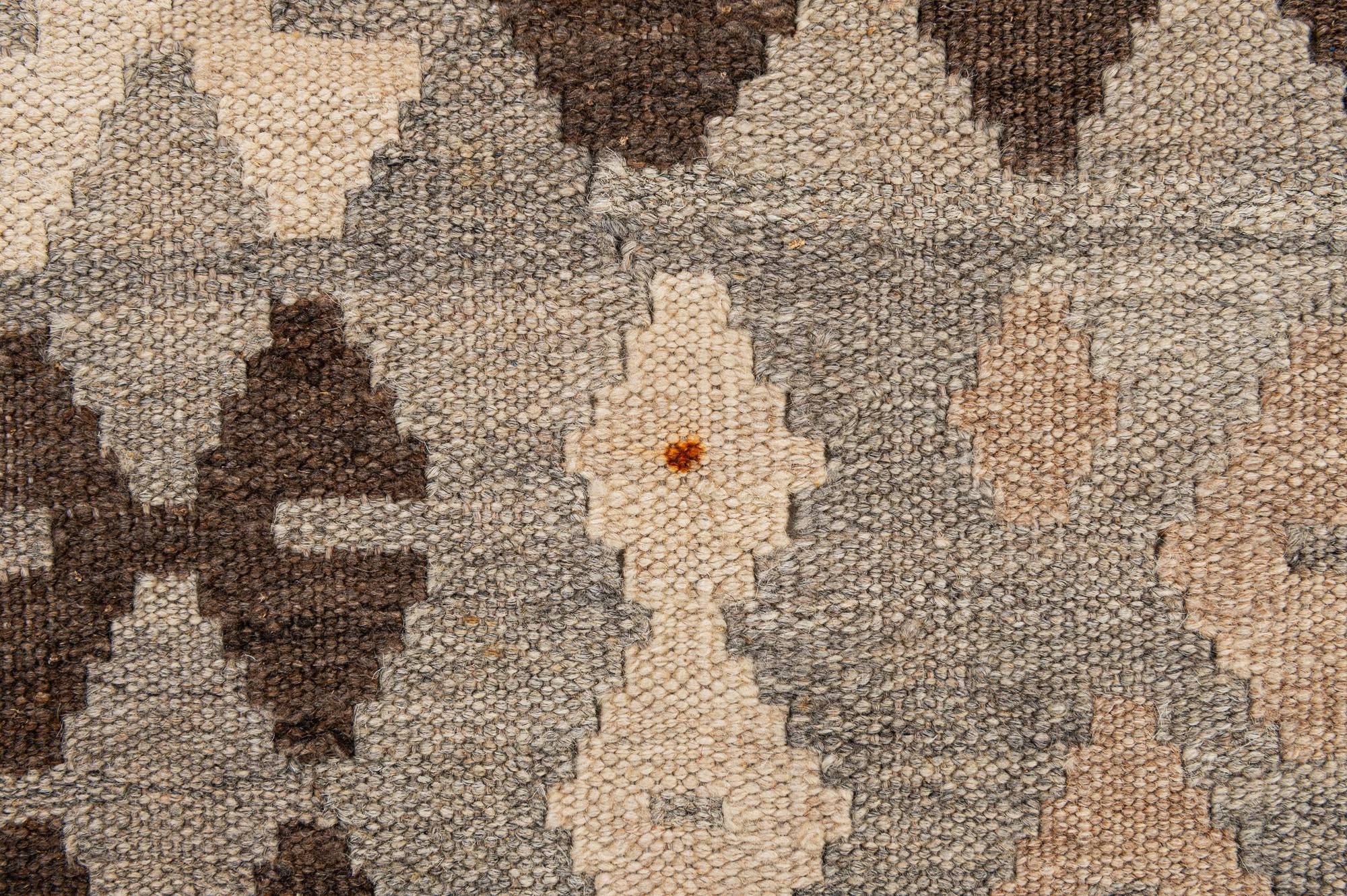 5' 2 x 6' 6 Hand Woven Kilim Maymana Wool Rug