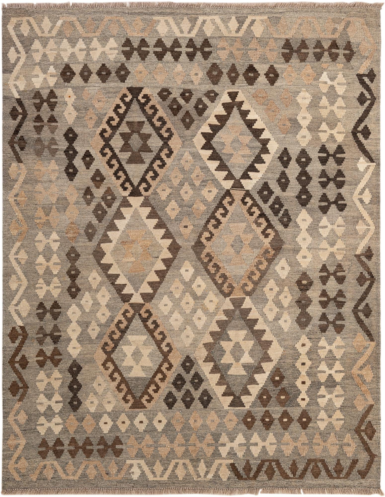 5' 2 x 6' 6 Hand Woven Kilim Maymana Wool Rug