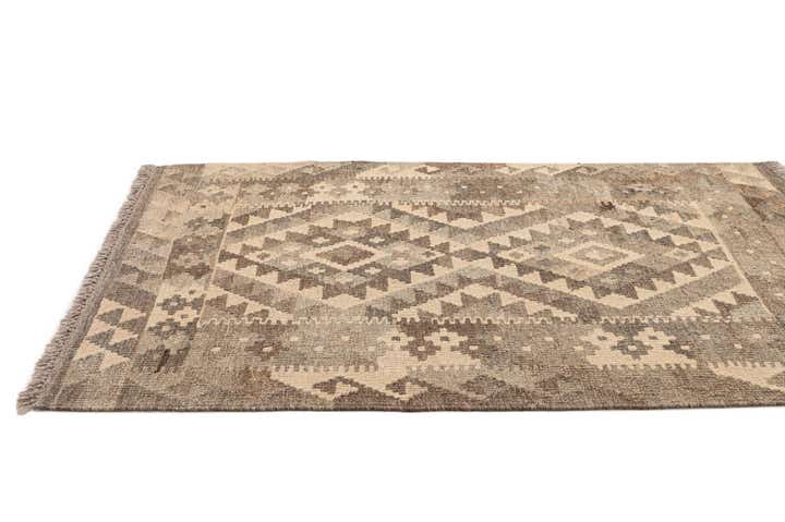 2' 9 x 4' 2 Hand Woven Kilim Maymana Wool Rug