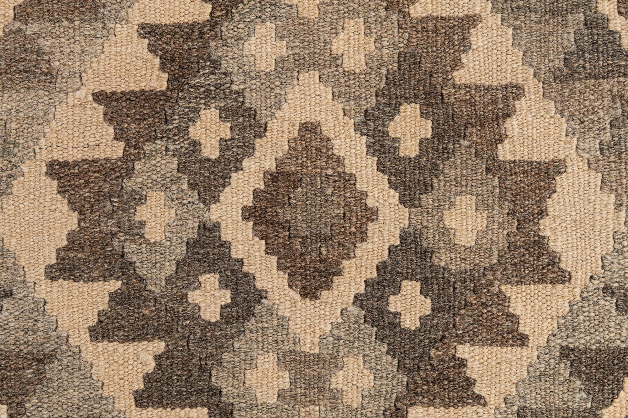 2' 9 x 4' 2 Hand Woven Kilim Maymana Wool Rug