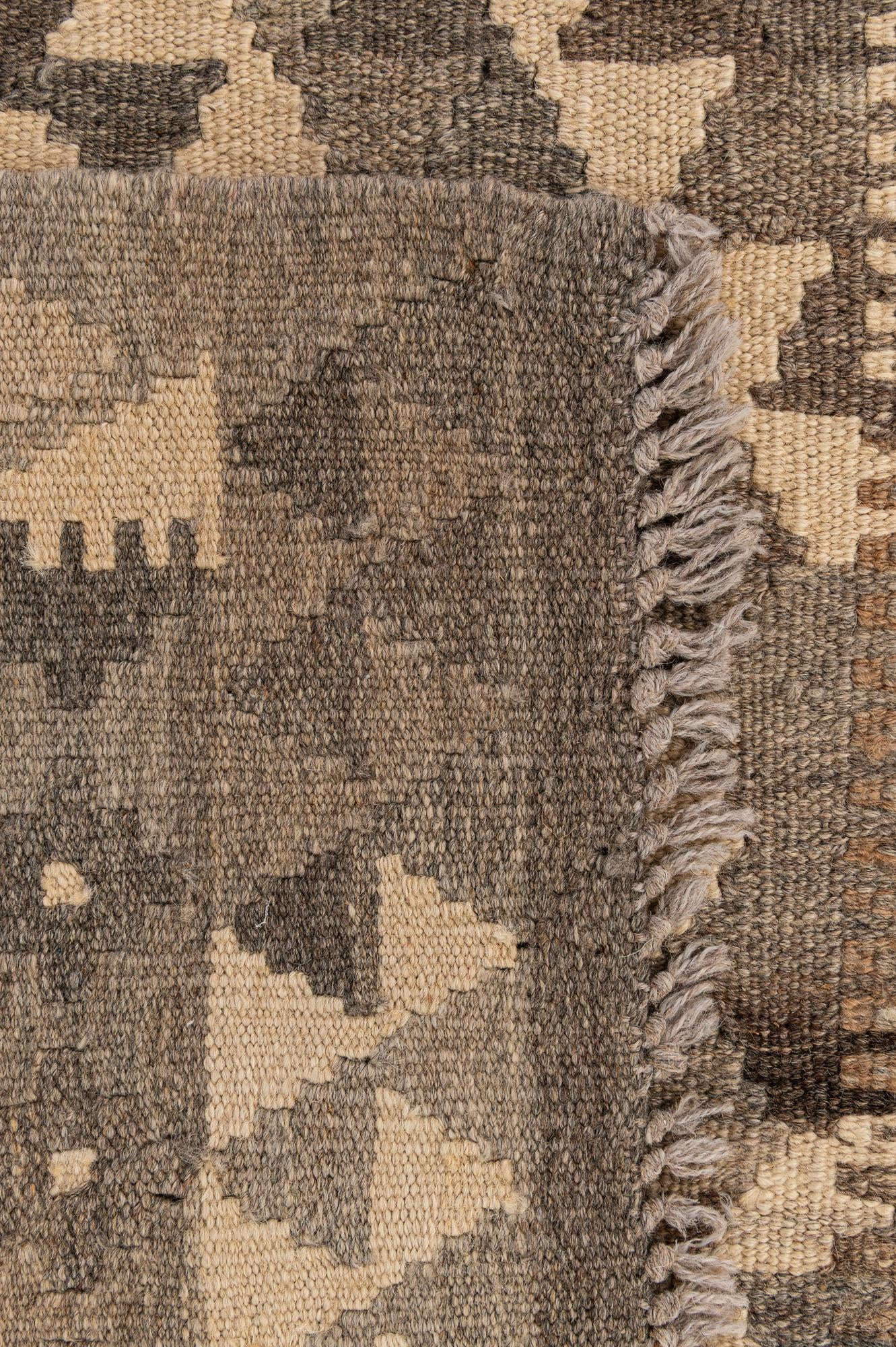 2' 9 x 4' 2 Hand Woven Kilim Maymana Wool Rug