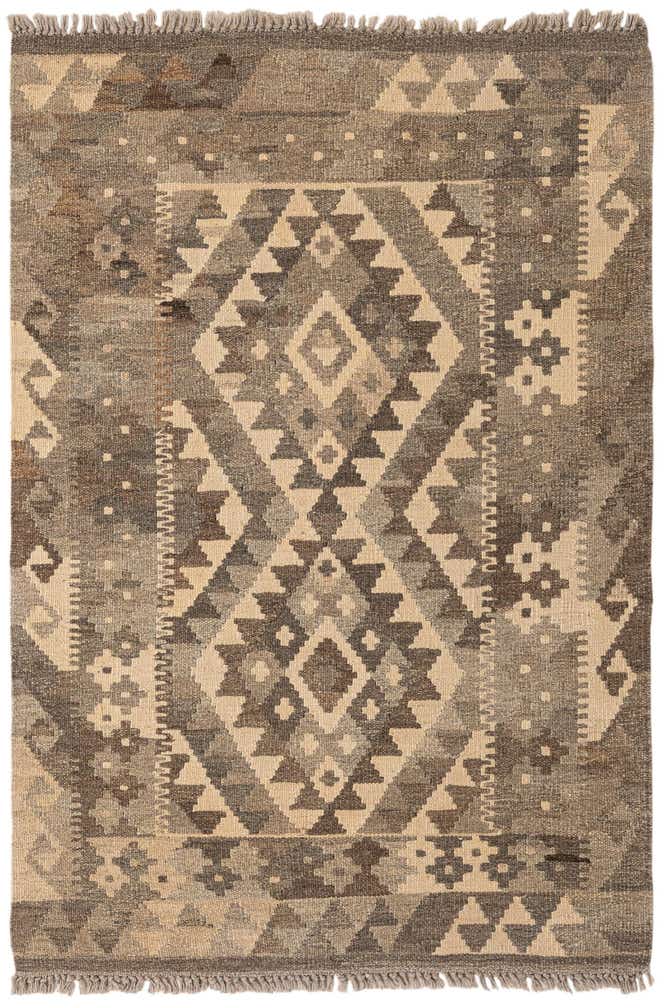 2' 9 x 4' 2 Hand Woven Kilim Maymana Wool Rug