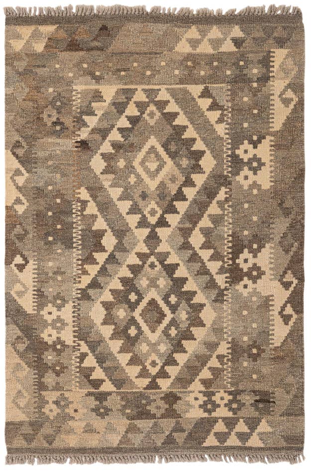 Detail image of 2' 9 x 4' 2 Hand Woven Kilim Maymana Wool Rug