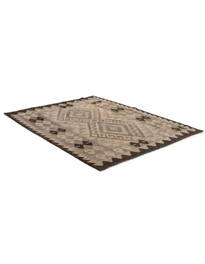 3' 4 x 4' 1 Hand Woven Kilim Maymana Wool Rug