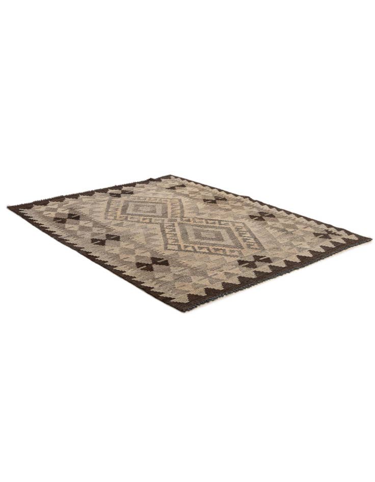 Detail image of 3' 4 x 4' 1 Hand Woven Kilim Maymana Wool Rug