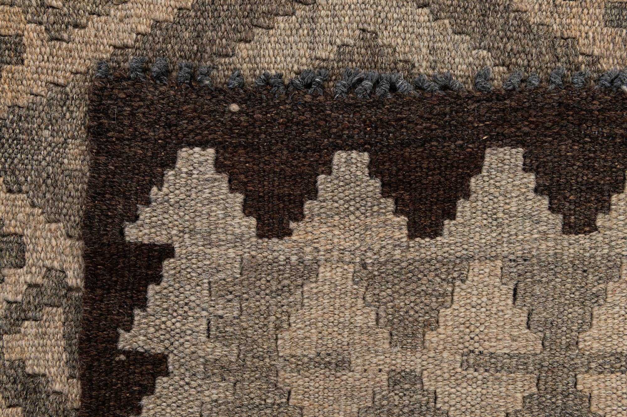 3' 4 x 4' 1 Hand Woven Kilim Maymana Wool Rug