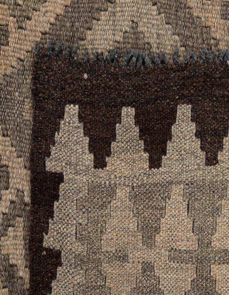 Detail image of 3' 4 x 4' 1  Hand Woven Kilim Maymana Wool Rug