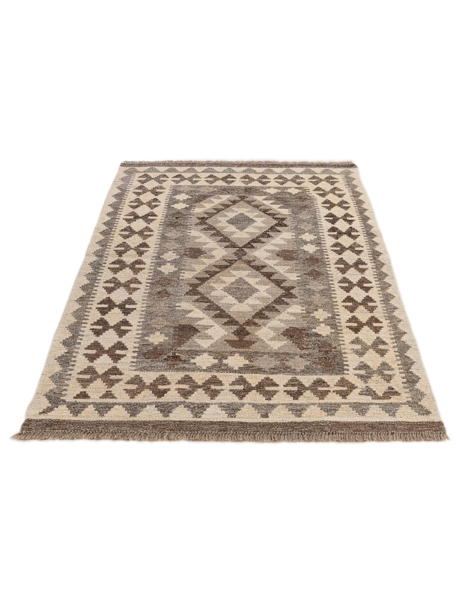 3' 3 x 4' 11 Hand Woven Kilim Maymana Wool Rug