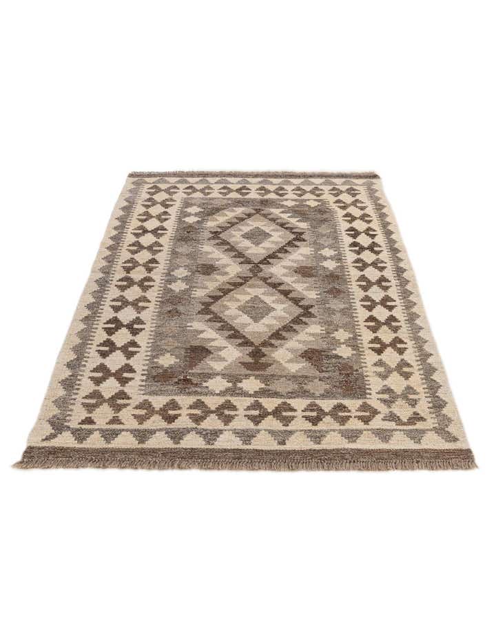 3' 3 x 4' 11 Hand Woven Kilim Maymana Wool Rug
