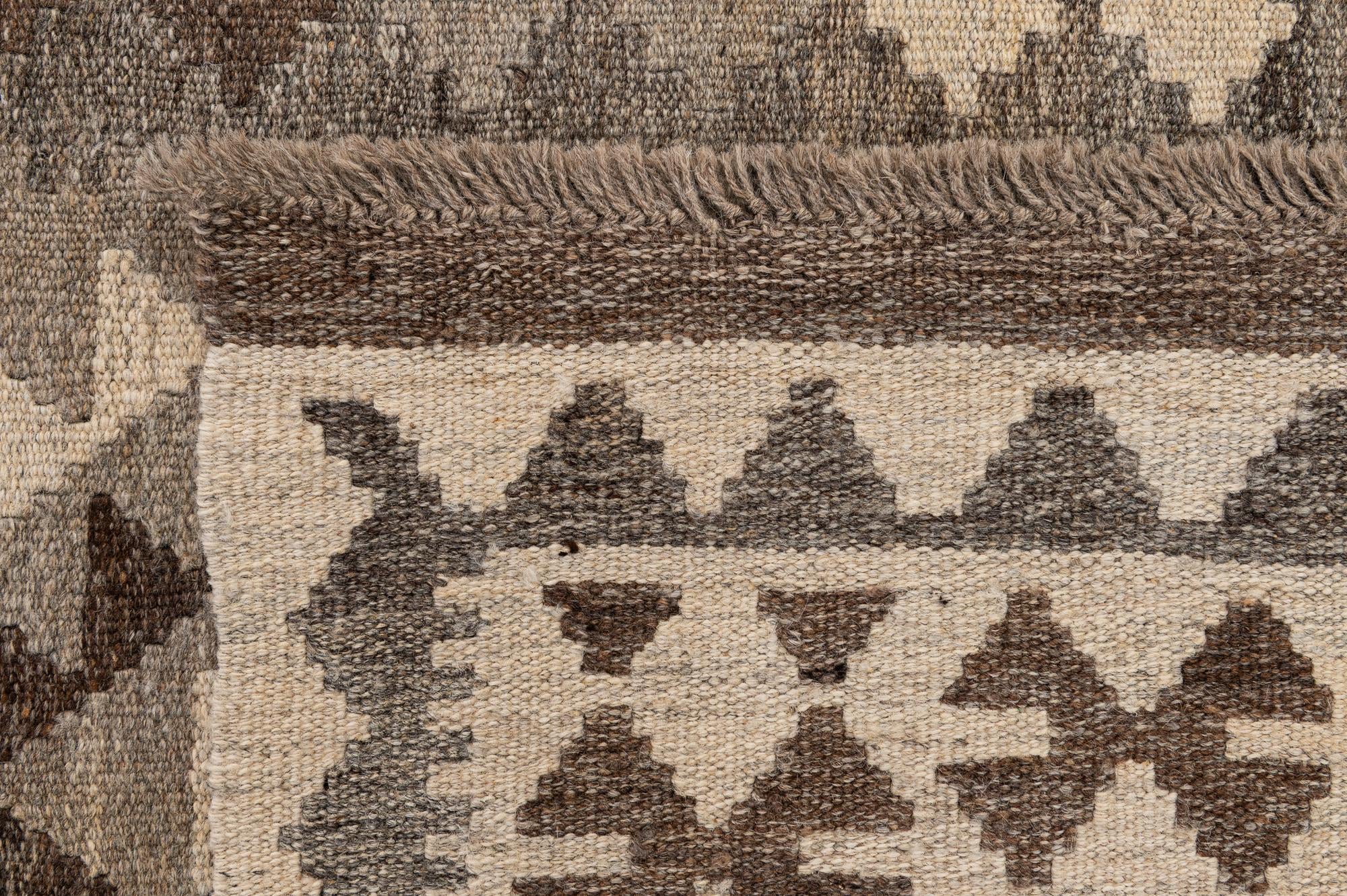 3' 3 x 4' 11 Hand Woven Kilim Maymana Wool Rug