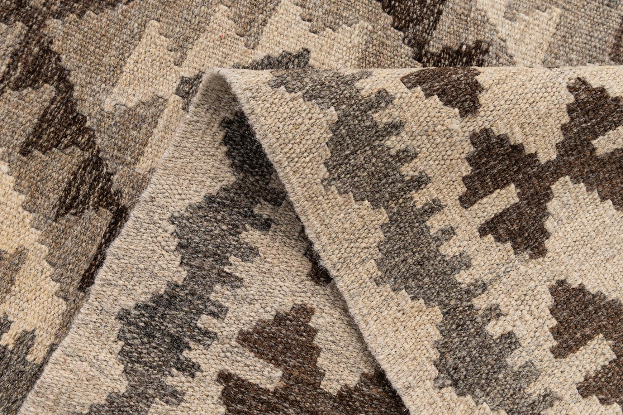 3' 3 x 4' 11 Hand Woven Kilim Maymana Wool Rug