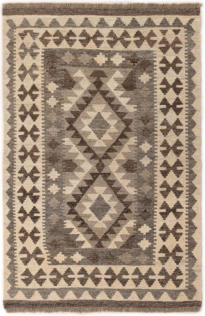 3' 3 x 4' 11 Hand Woven Kilim Maymana Wool Rug