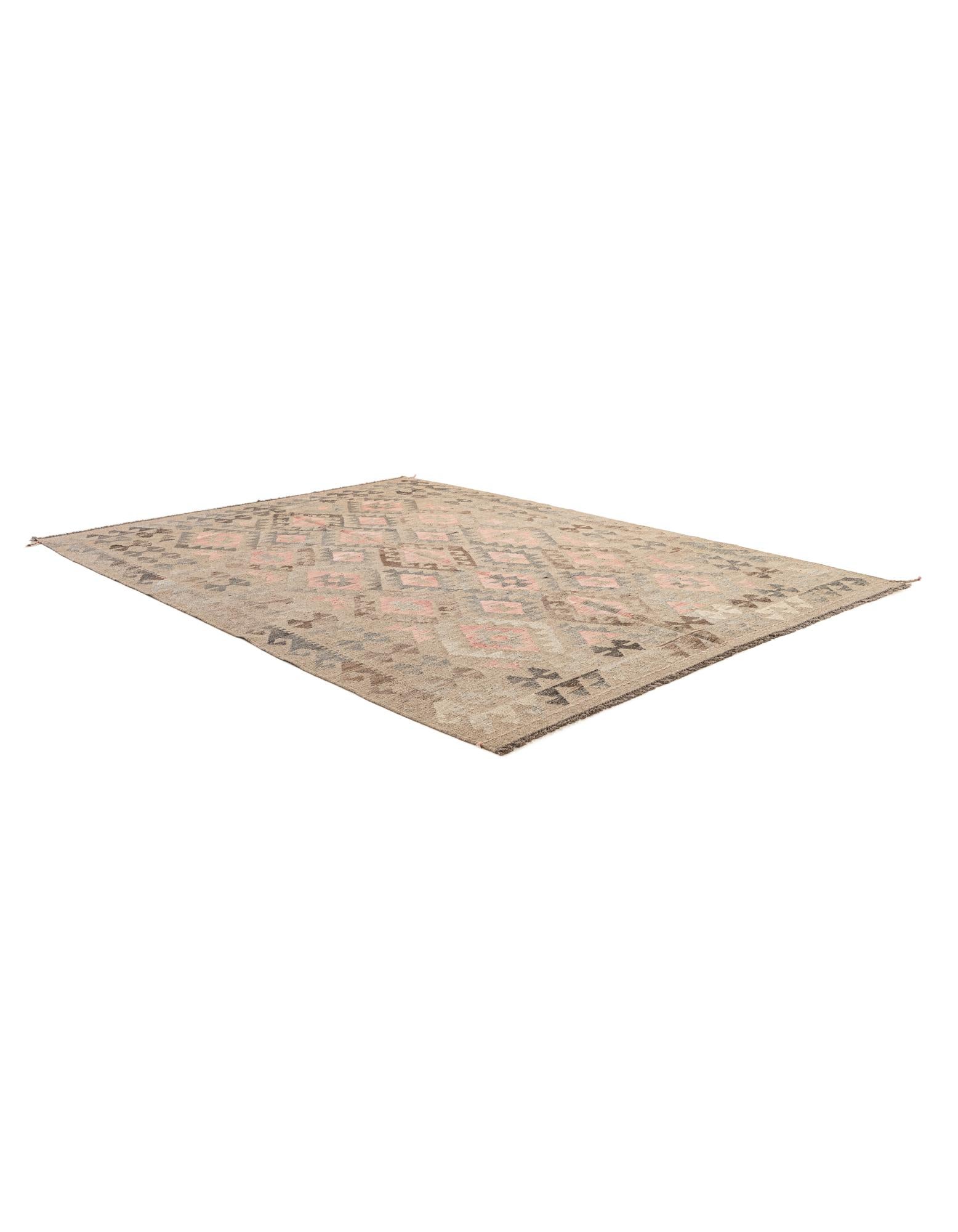 6' x 8' 3 Hand Woven Kilim Maymana Wool Rug