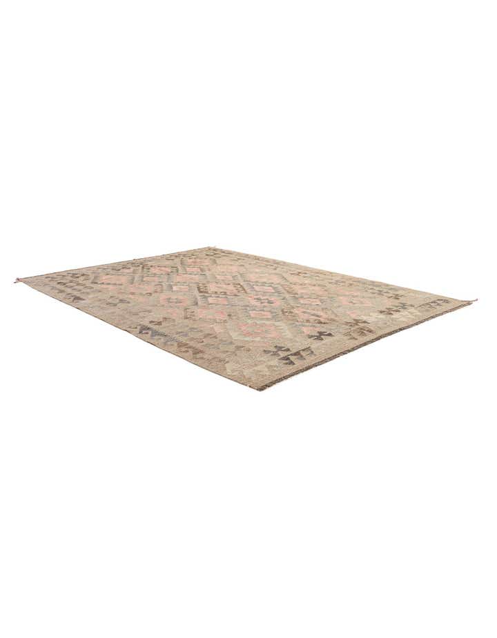 6' x 8' 3 Hand Woven Kilim Maymana Wool Rug