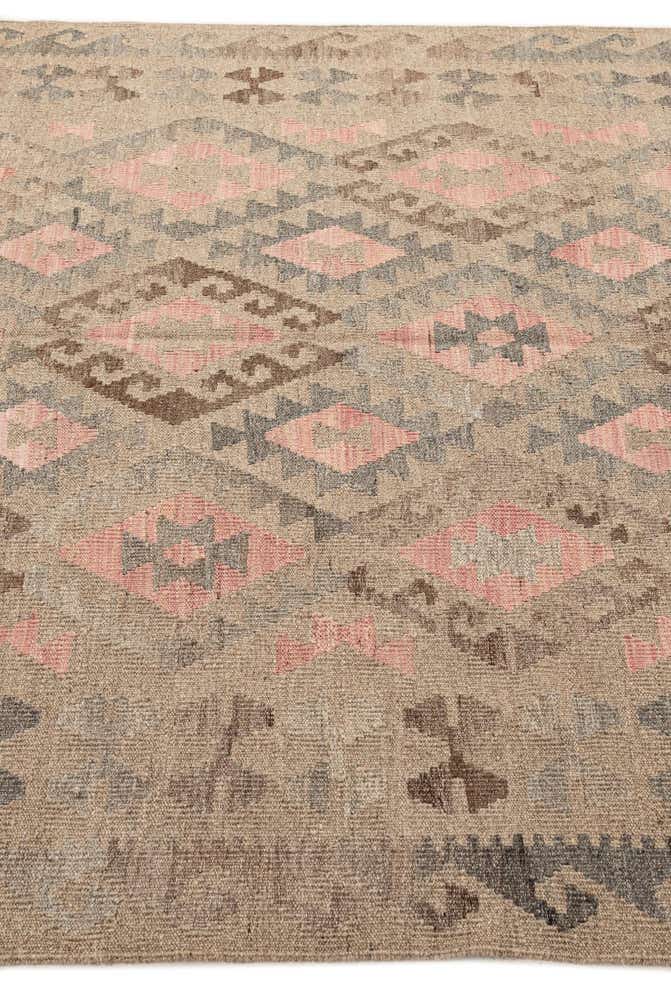 6' x 8' 3 Hand Woven Kilim Maymana Wool Rug