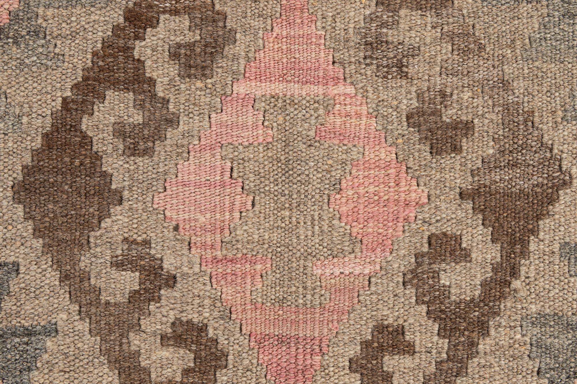 6' x 8' 3 Hand Woven Kilim Maymana Wool Rug