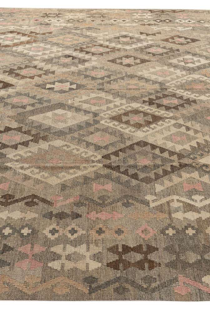 10' 7 x 12' 1 Hand Woven Kilim Maymana Wool Rug