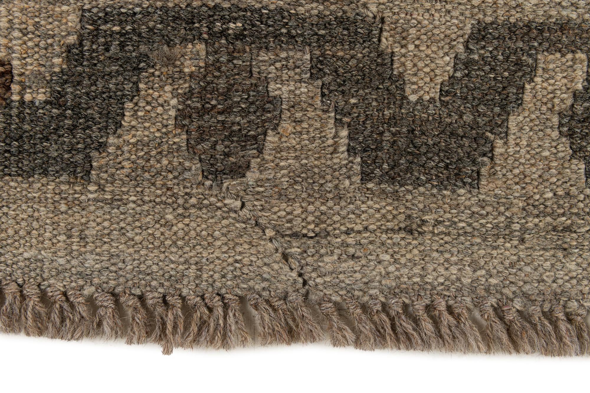 10' 7 x 12' 1 Hand Woven Kilim Maymana Wool Rug