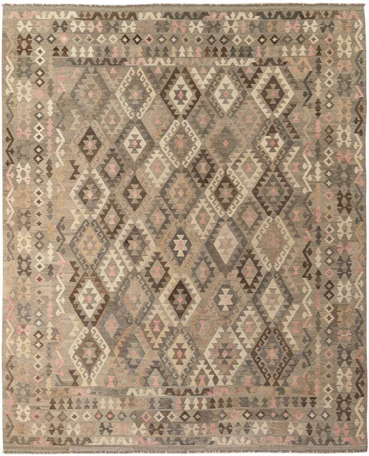 10' 7 x 12' 1 Hand Woven Kilim Maymana Wool Rug