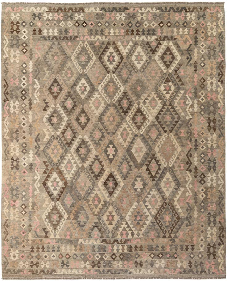 Detail image of 10' 7 x 12' 1 Hand Woven Kilim Maymana Wool Rug