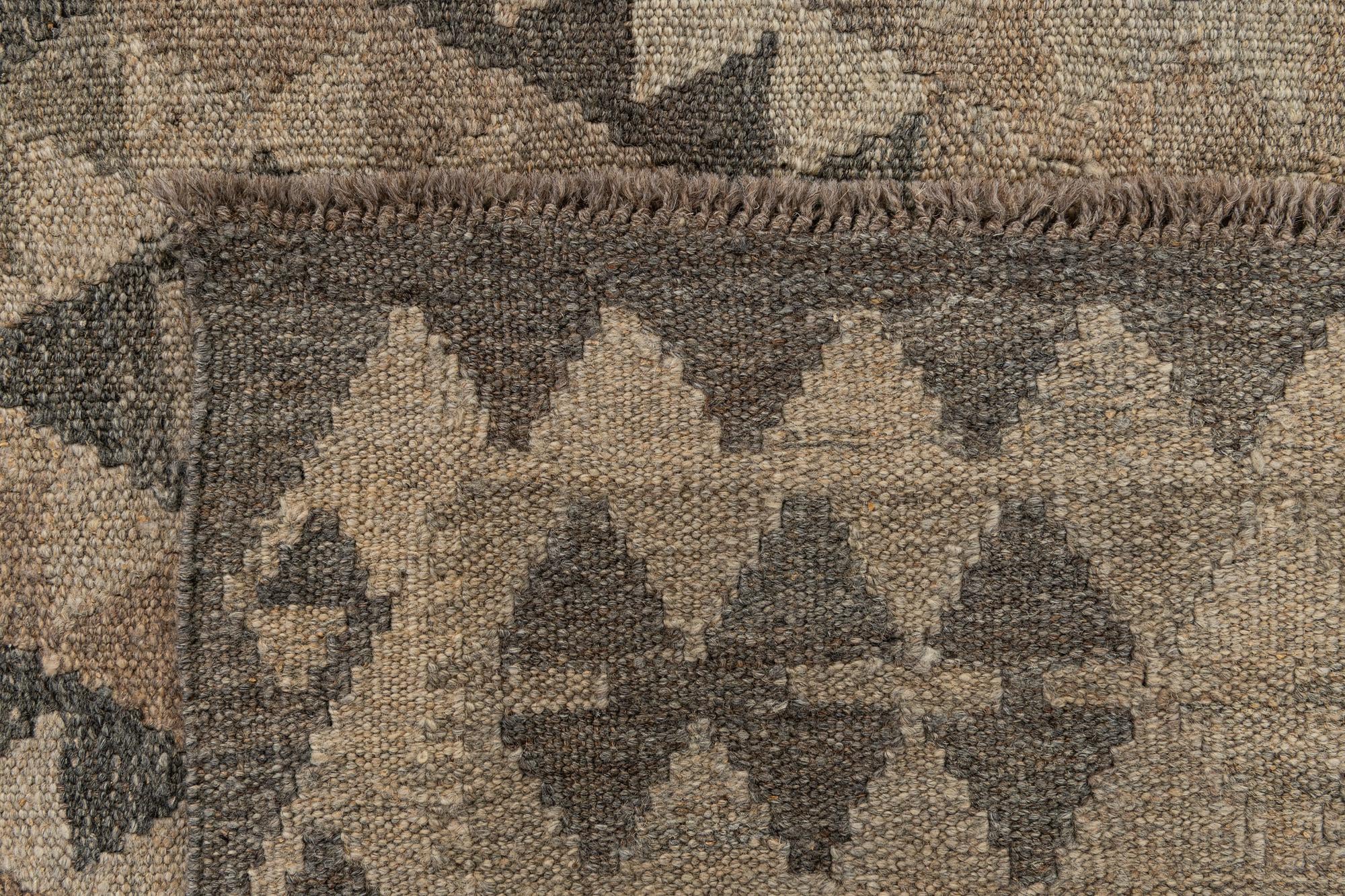 6' 10 x 9' 6 Hand Woven Kilim Maymana Wool Rug