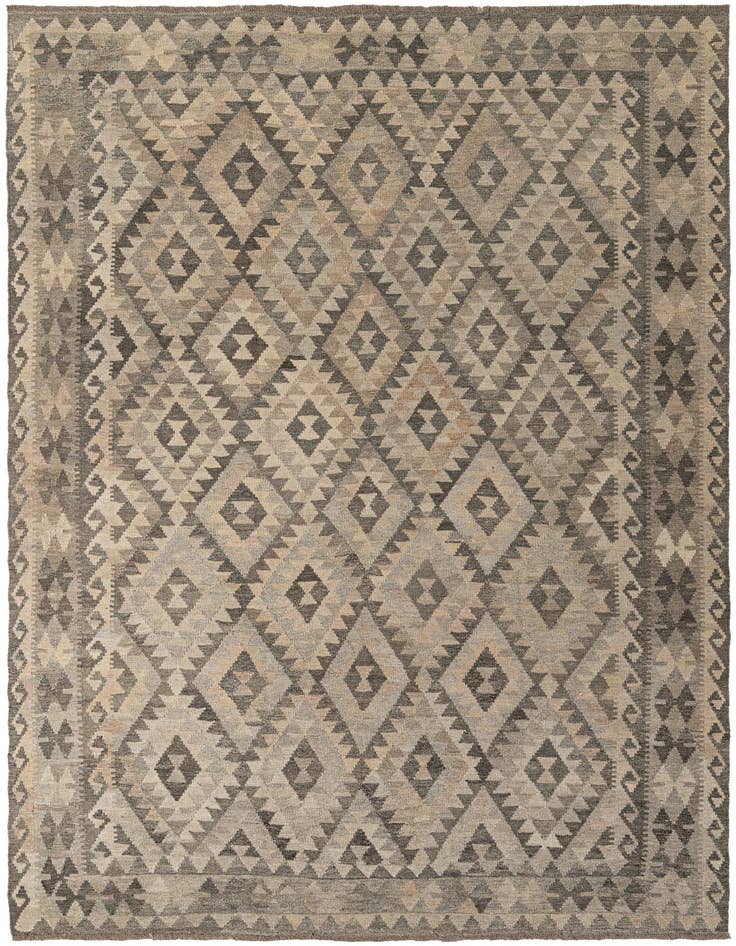 Detail image of 6' 10 x 9' 6 Hand Woven Kilim Maymana Wool Rug