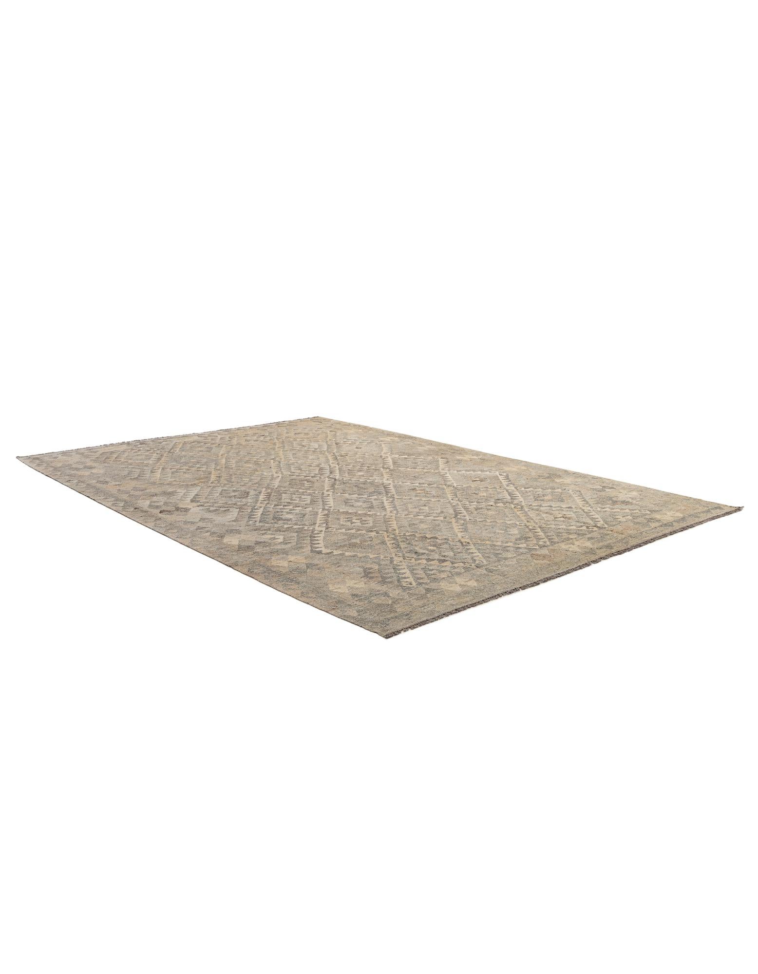 6' 11 x 10' 2 Hand Woven Kilim Maymana Wool Rug