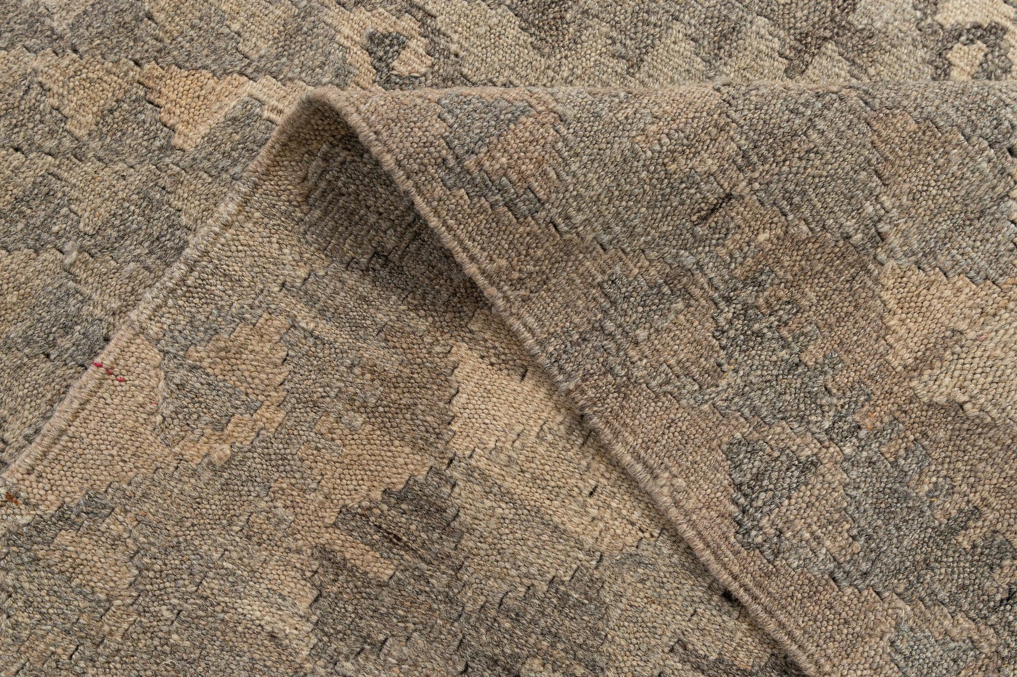 6' 11 x 10' 2 Hand Woven Kilim Maymana Wool Rug