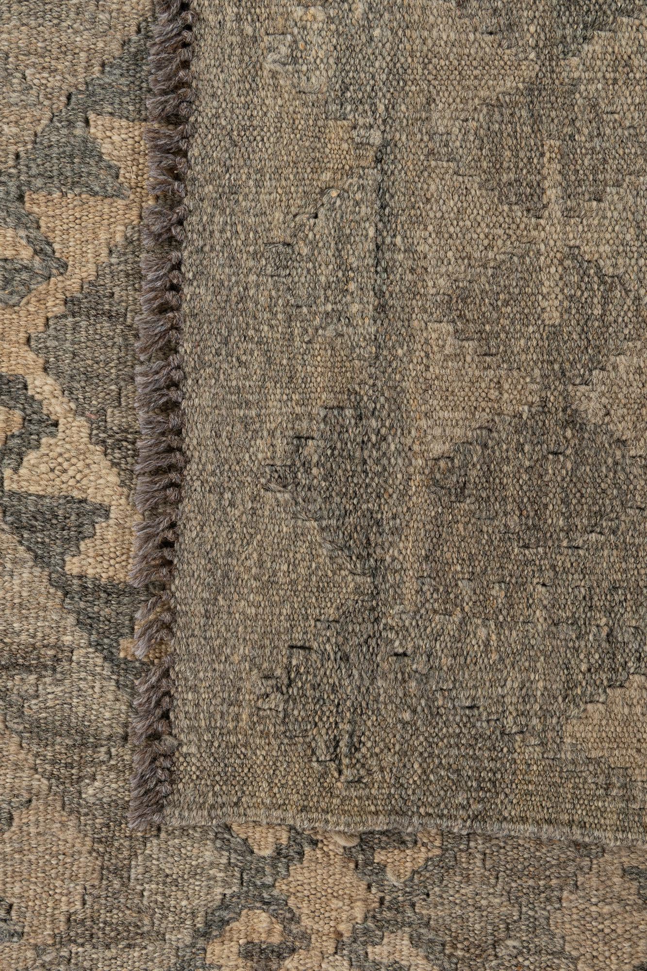 6' 11 x 10' 2 Hand Woven Kilim Maymana Wool Rug