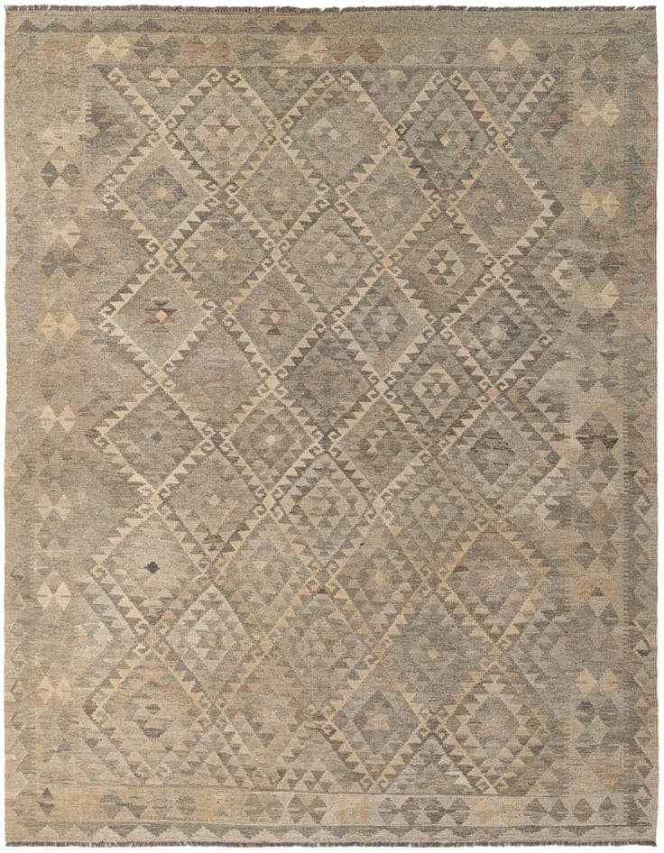 Detail image of 6' 11 x 10' 2 Hand Woven Kilim Maymana Wool Rug