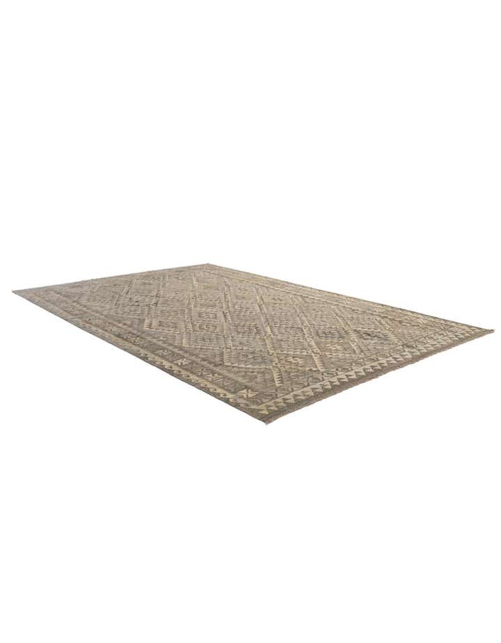 6' 11 x 10' 4 Hand Woven Kilim Maymana Wool Rug