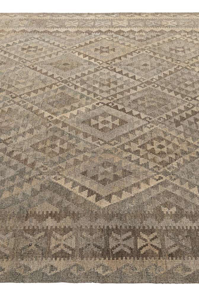 6' 11 x 10' 4 Hand Woven Kilim Maymana Wool Rug