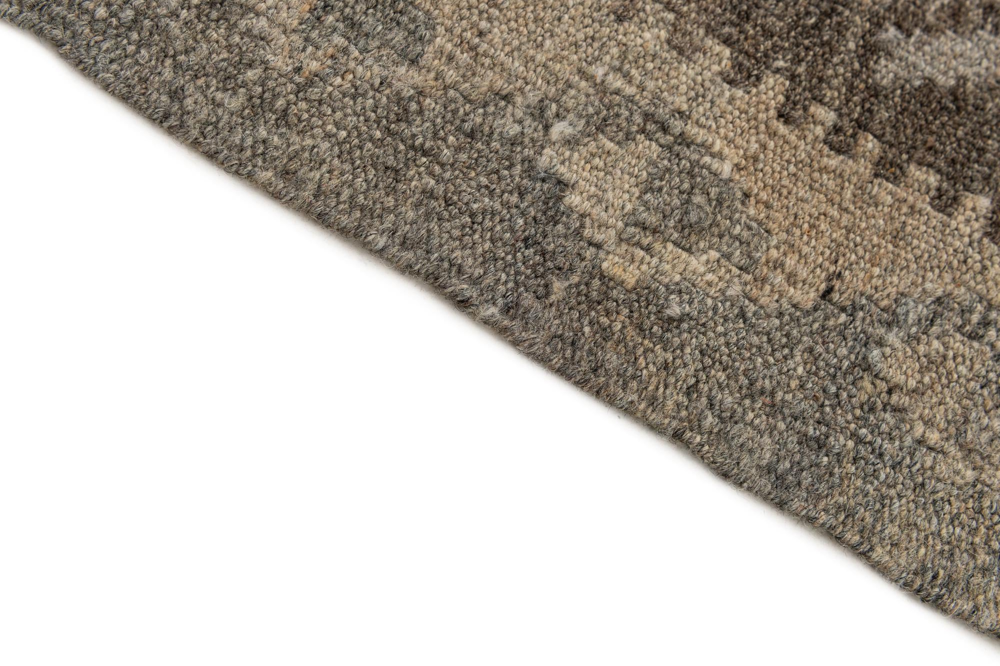 6' 11 x 10' 4 Hand Woven Kilim Maymana Wool Rug
