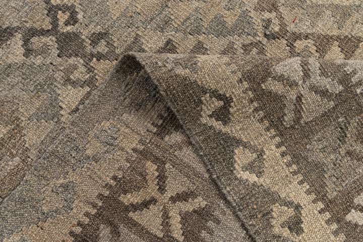 6' 11 x 10' 4 Hand Woven Kilim Maymana Wool Rug