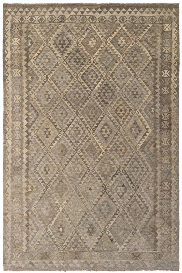 Detail image of 6' 11 x 10' 4 Hand Woven Kilim Maymana Wool Rug