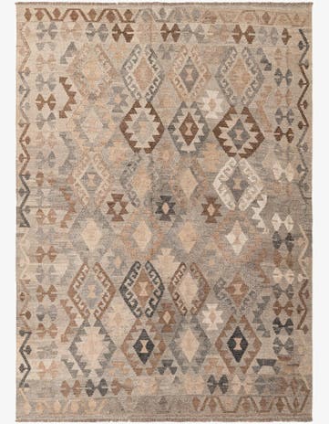 5' 9 x 8' Hand Woven Kilim Maymana Wool Rug